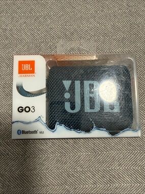 New! JBL GO 3 Portable Bluetooth Speaker - Black with Light Gray Logo